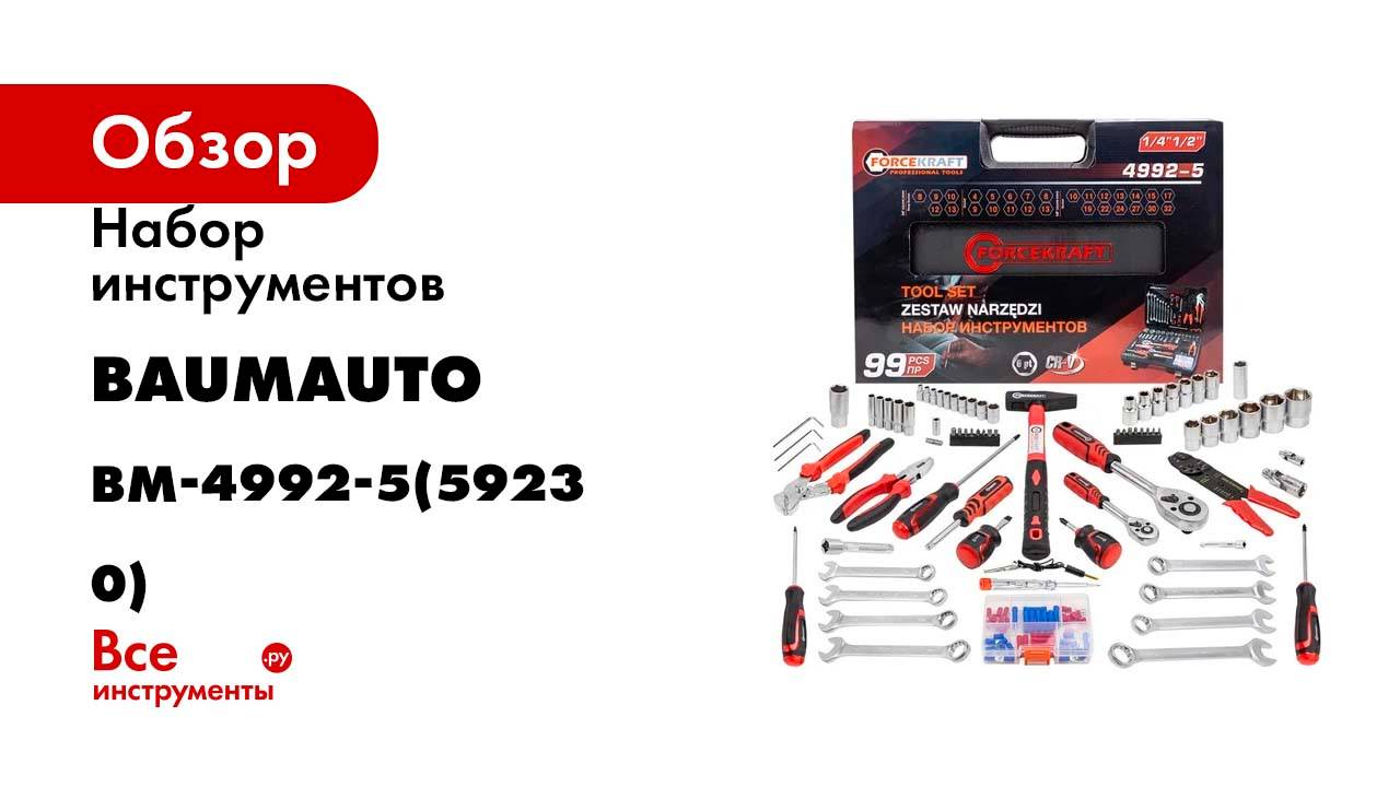Набор инструментов BaumAuto 99 предметов, 1/4, 1/2 BM-4992-5(59230)