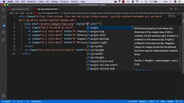 079 Adding the NavBar HTML code