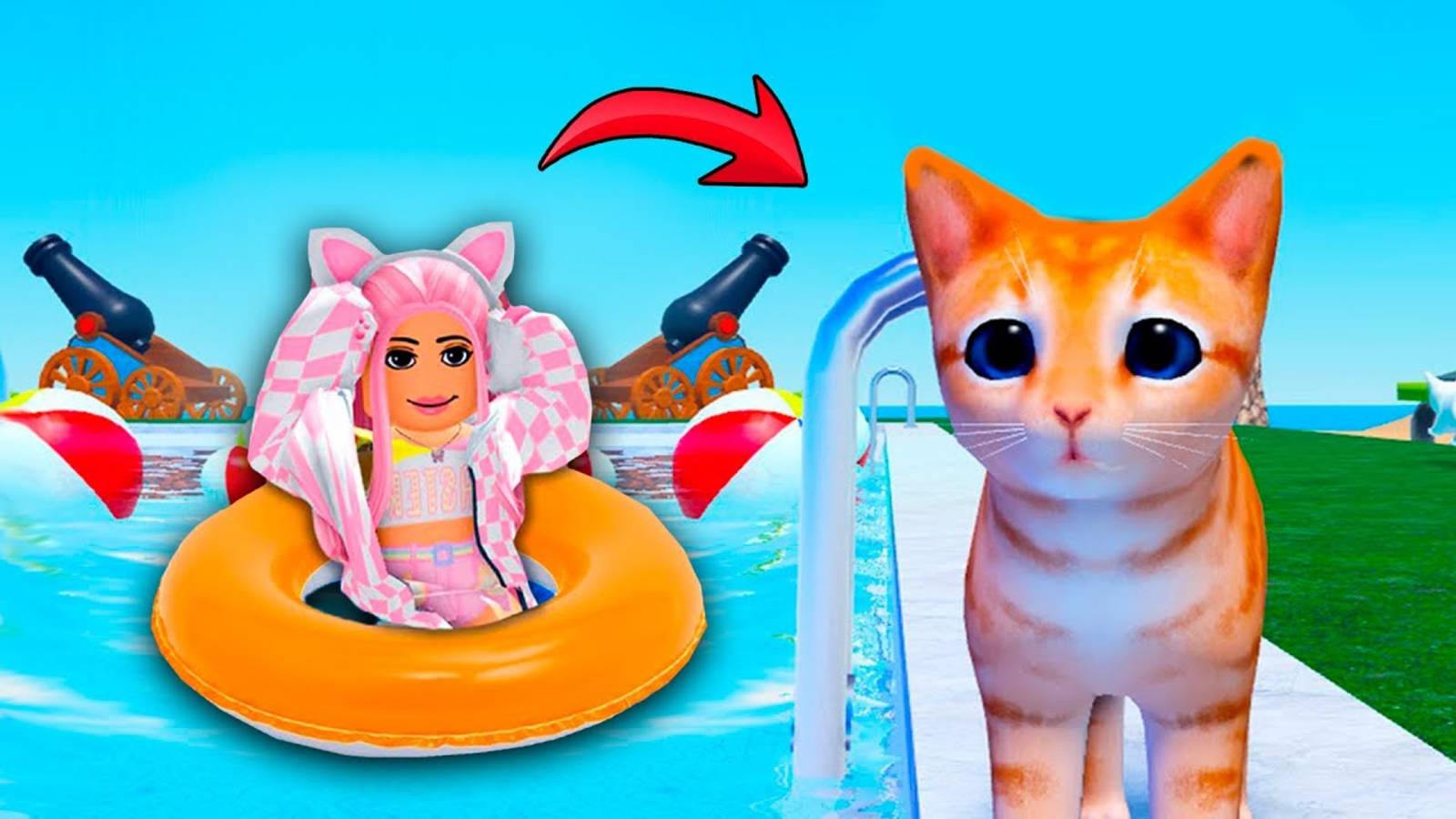 КОТИКИ НА ЛЕТНИХ КАНИКУЛАХ В РОБЛОКС! KITTEN CATS