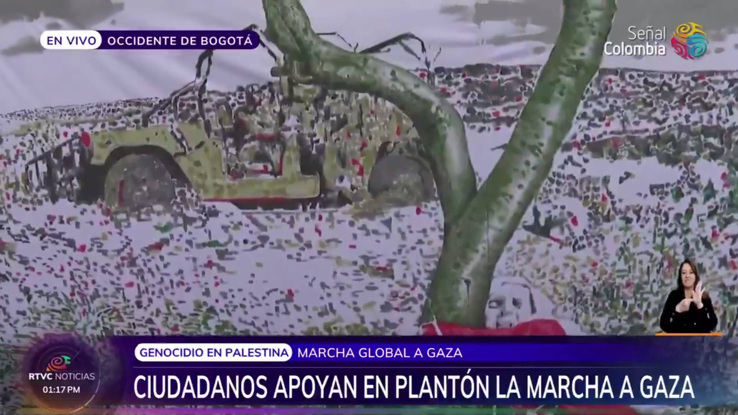 PLANTÓN - BANDERAZO AEROPUERTO EL DORADO - GLOBAL MARCH TO GAZA