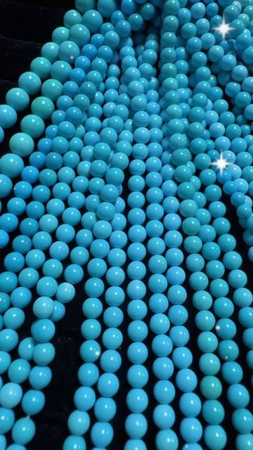 250613-10 Stunning! Sleeping Beauty Turquoise Bead Strand: A Lively Poem of Cool Aesthetics