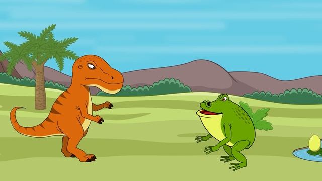 Dinosaurs and Gorillas _  Dinosaur and Giant Toad _ Excavator and Dinosaurs. Three carto