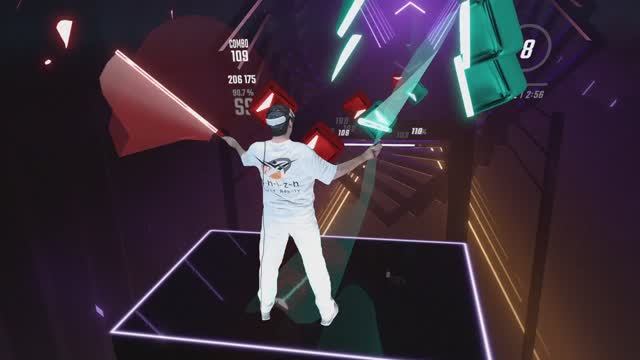 Beat Saber - R3hab, INNA, Sash! – Rock My Body (Expert+) [Mixed Reality]
