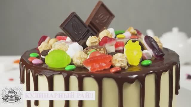 🥰Красивый и Вкусный ТОРТ с маковым бисквитом и Сладостями на День Рождения!😋
