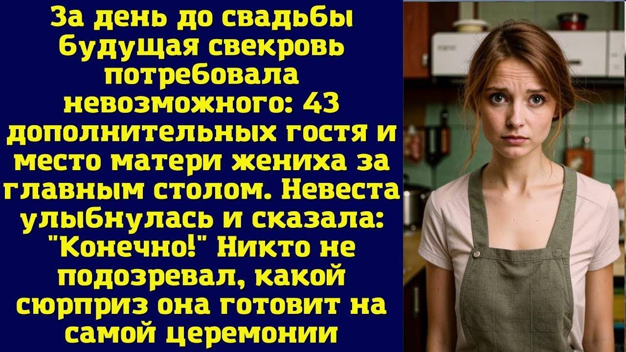 За день до свадьбы свекровь внесла в список гостей 43 дополнительных гостя - РАССКАЗ