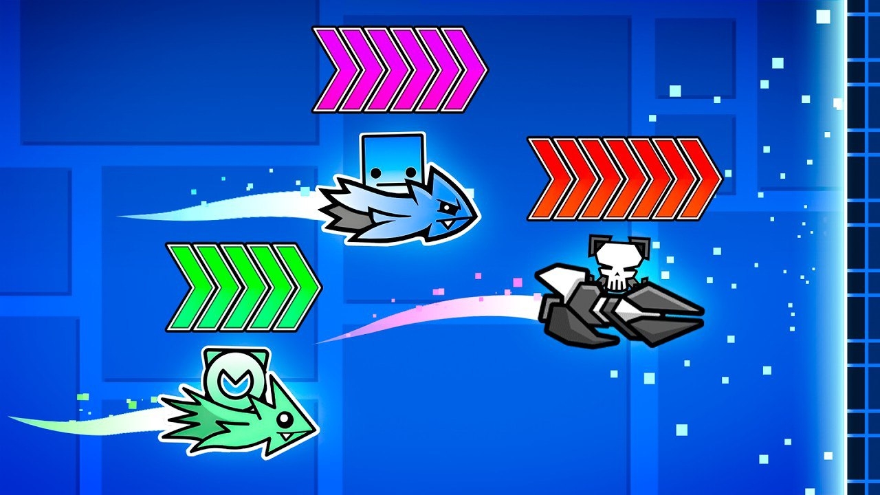 гонка с ЧИТАМИ в Geometry Dash!