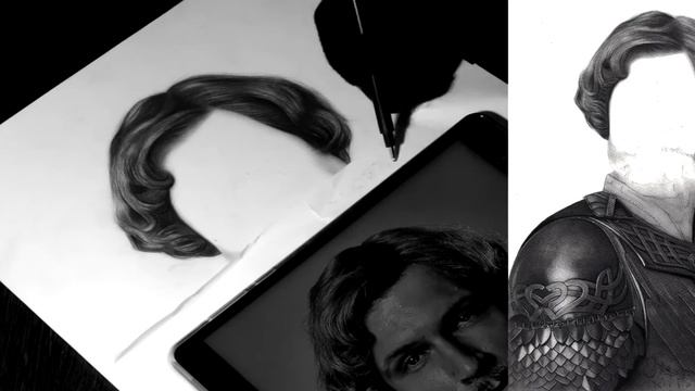Pencil portrait in progress. Kirill Zaitsev. Портрет карандашом. Кирилл Зайцев