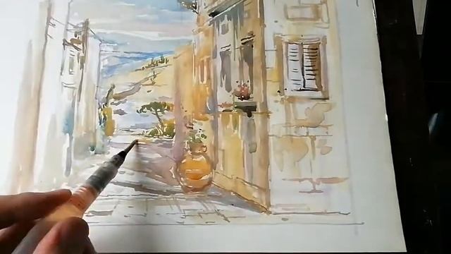 Эскиз акварелью