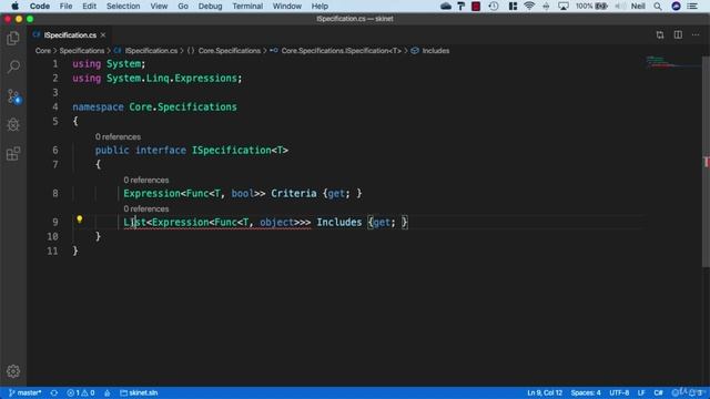 037 Creating a specification class