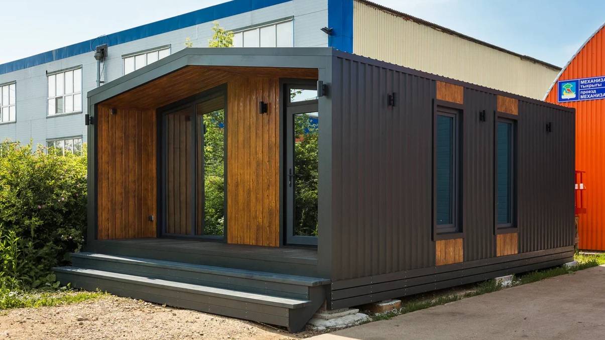 Двухмодульный дома в стиле Барн Хаус 7х4,7 м. #модульныйдом #barnhouse  #каркасныйдом #modular