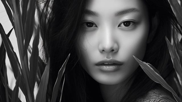 Топ-10 южнокорейских моделей в фотосессии Herb Ritts для Atomy. По версии нейросети Midjourney.