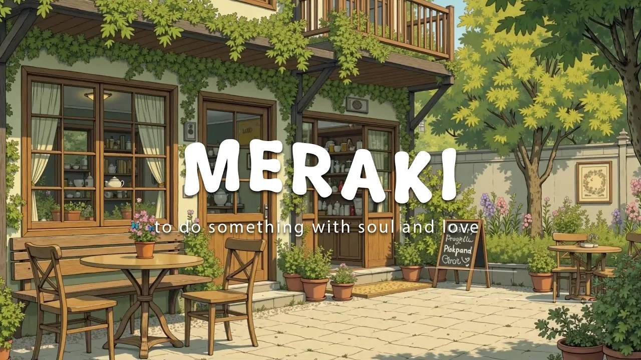 meraki to do something with soul and love   crafting thoughts in a sunlit café with slow piano
