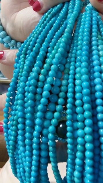 250613-12 Sleeping Beauty Turquoise Bead Strand: Dive into the Deep-Sea Realm Once Worn