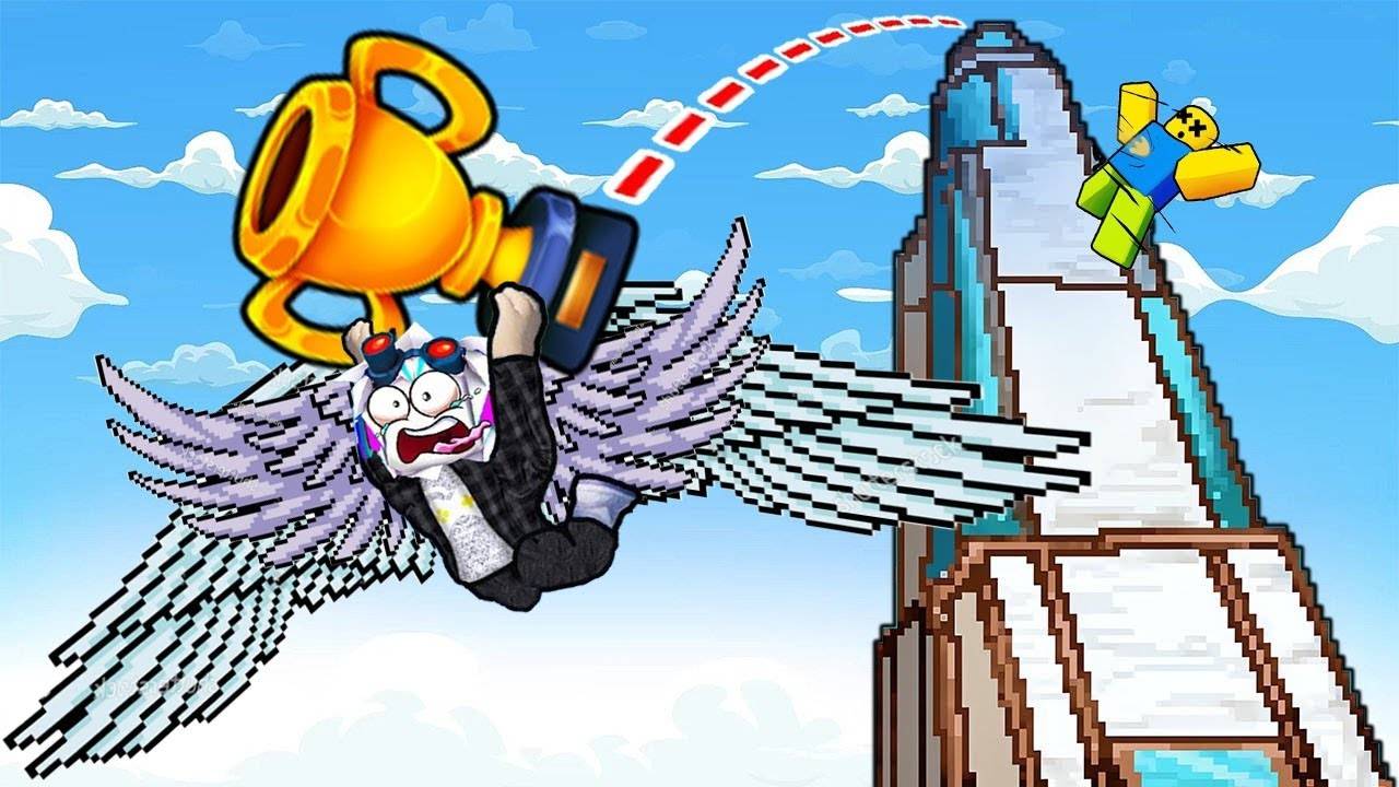 САМЫЙ ДОРОГОЙ ПРЫЖОК С НОВОГО ПИКСЕЛЬНОГО НЕБОСКРЕБА ЗА 1 СЕКУНДУ! ROBLOX Climb and Jump Tower