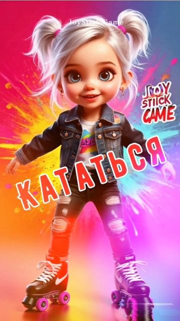 Девчонка проказница,круто катается на роликах,Крутая  девочка смотреть на JoyStickGame