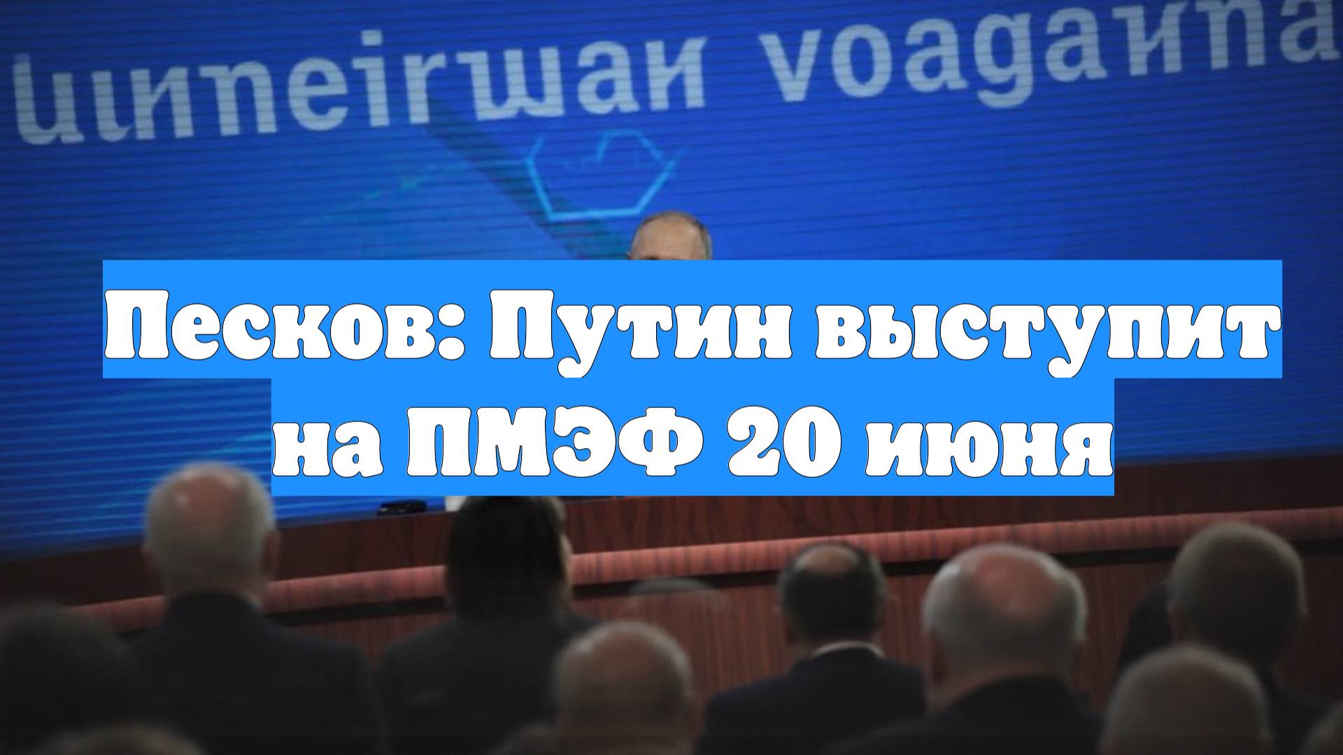 Песков: Путин выступит на ПМЭФ 20 июня