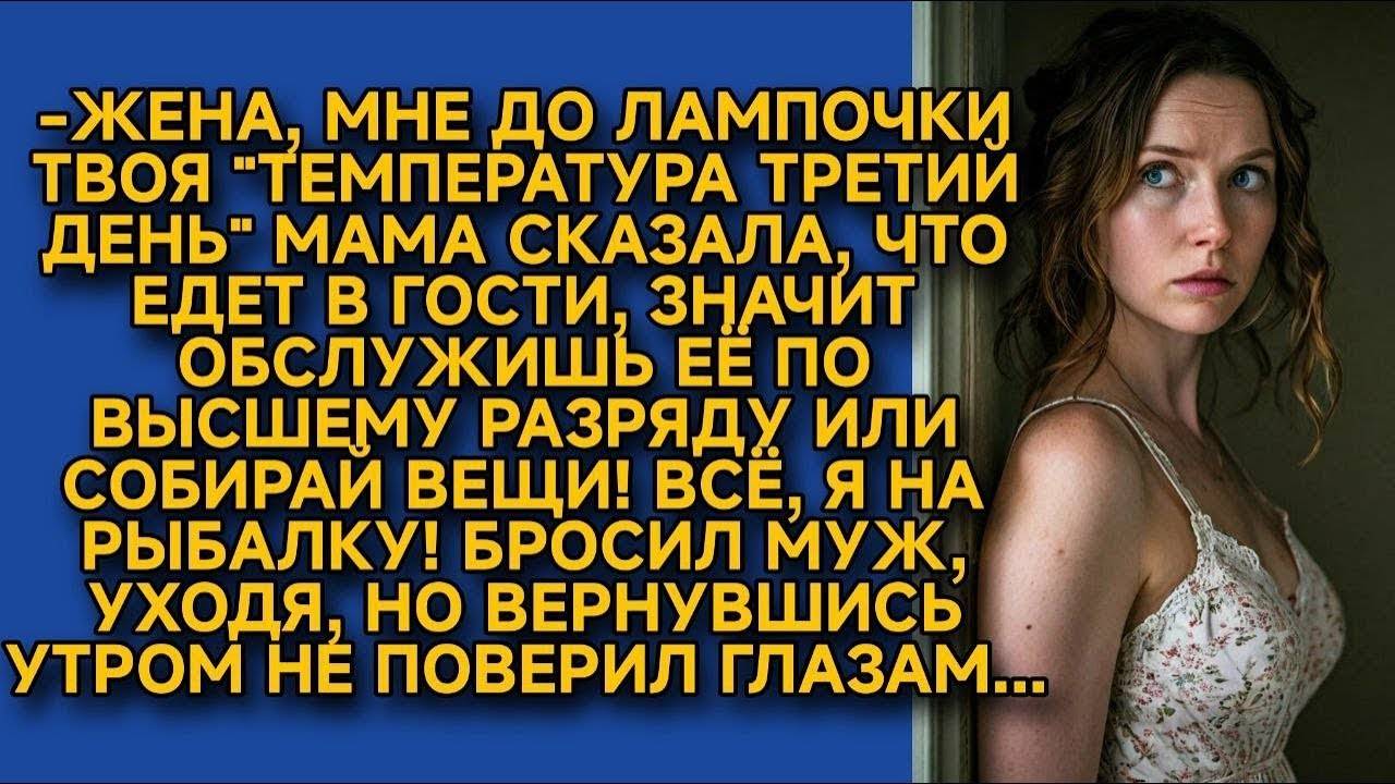 - ЖЕНА, МНЕ ДО ЛАМПОЧКИ ТВОЯ ТЕМПЕРАТУРА! К НАМ МАМА ЕДЕТ В ГОСТИ! - РЯВКНУЛ МУЖ