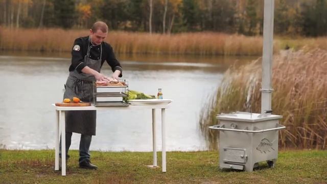 Коптим мясо на коптильне VOLDONE