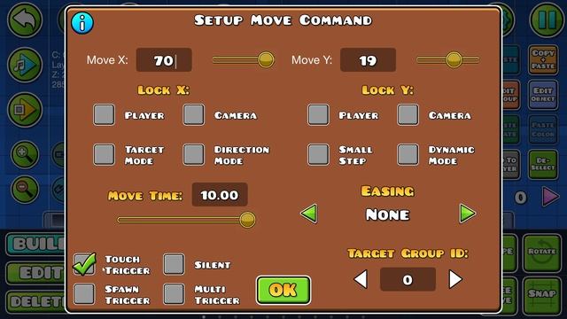 как пользоватся тригером move