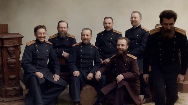 1895. Группа офицеров-[преподавателей] школы и обучающихся (анимэ фото).