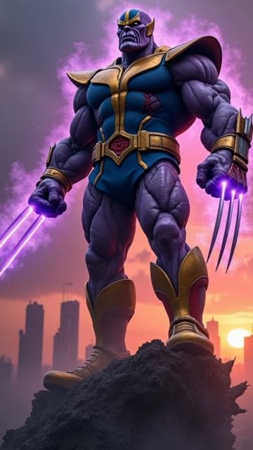 Thanos WITH X-man #marvel  #avengers #aiart #xman #phenix #wolverine #cyclop #colossus #thanos