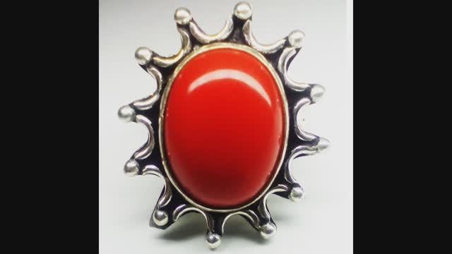 Коралловые серьги, кольцо, кулон, набор. Украшения из натурального красного коралла