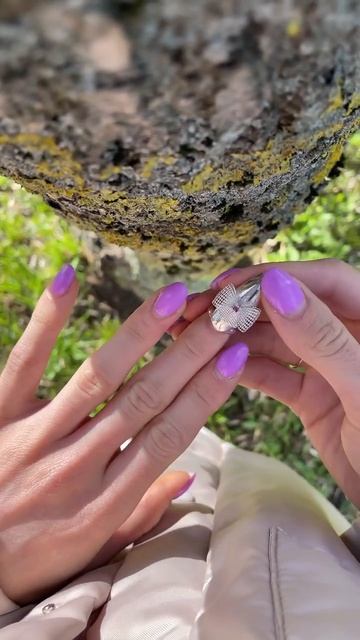 НОВЫЙ ТРЕНД / КОЛЬЦО-НОГОТОК с бантом / кольцо с родолитом / #nails  #jewellery