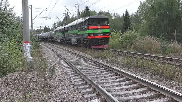 Видео с поездами на о.п. 165 км и в чётной горловине станции Манихино-II.