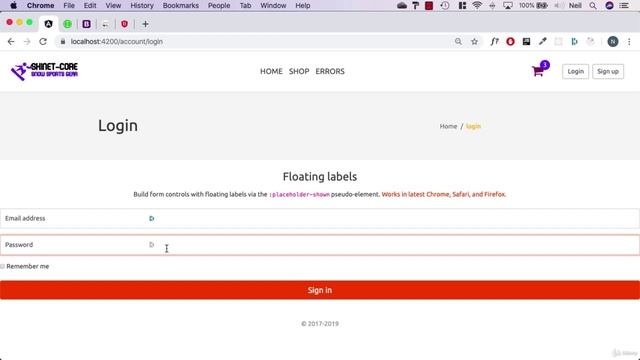 190 Creating the login form