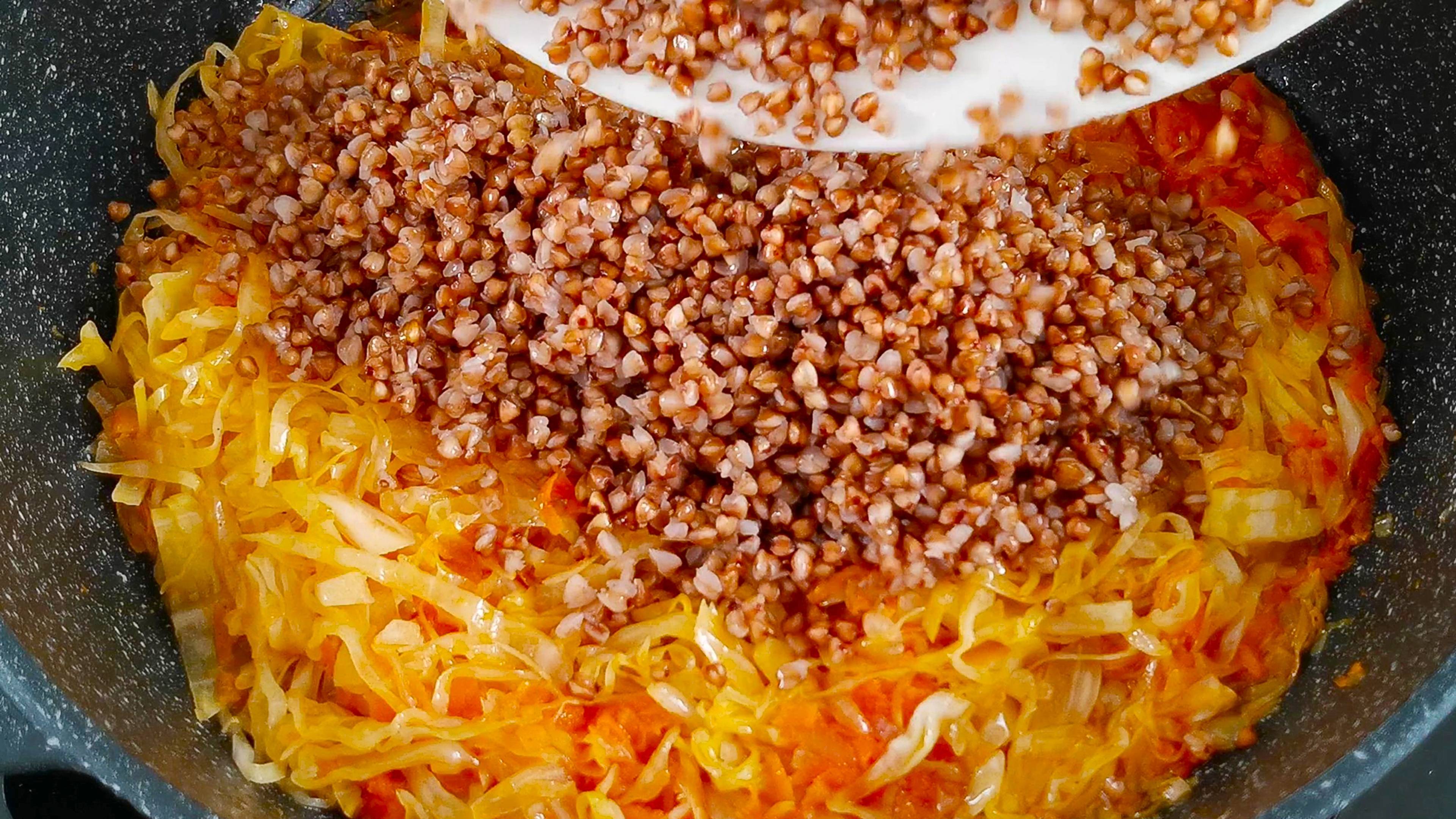 Тушёная гречка с овощами. Необычно и очень вкусно