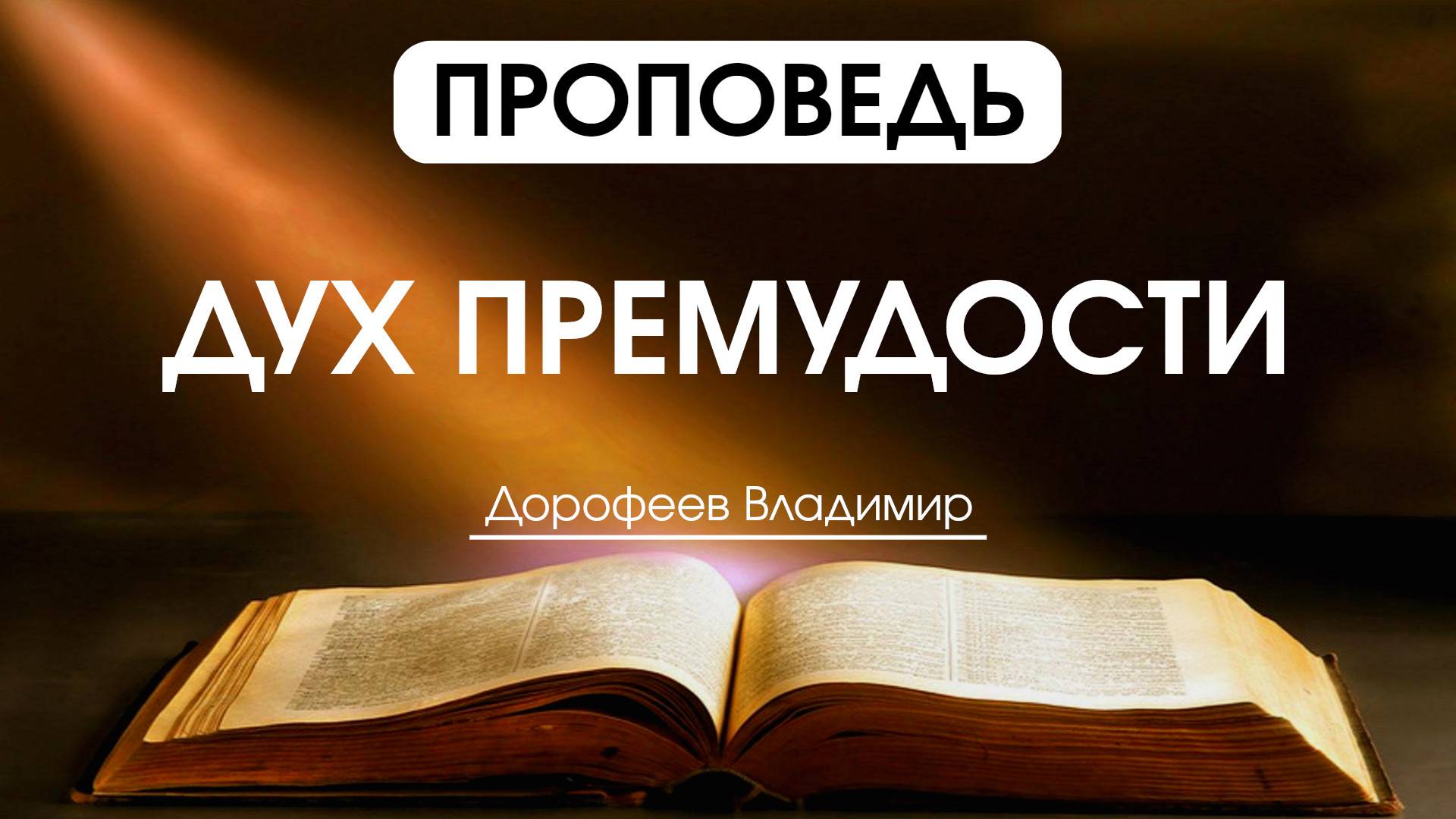 Дух премудрости | Проповедь | Владимир Дорофеев | 17.06.2025