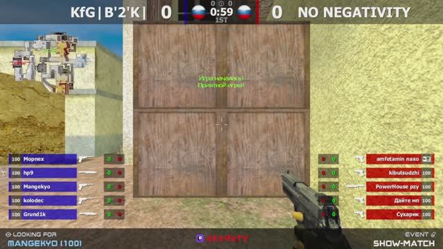 Шоу-Матч по CS 1.6 [Без Негатива -vs- KFG|B'2'K|] 1 карта @kn1feTV