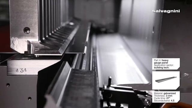 SALVAGNINI. P2lean. Гибка четвертой детали-панель 3 мм.