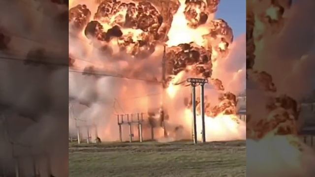 Взр*в масляного трансформатора