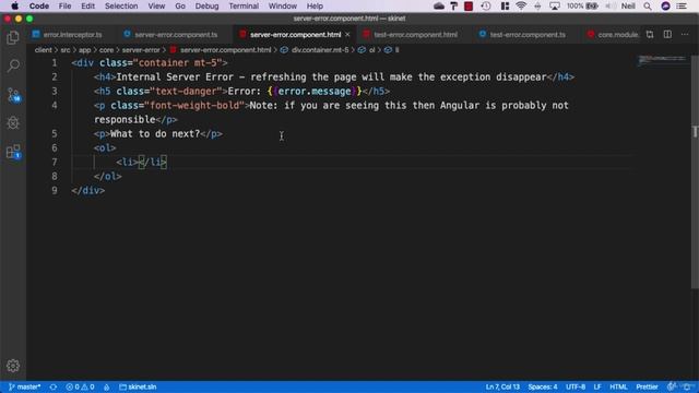 122 Improving the internal server error component