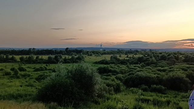 На закате с внуками