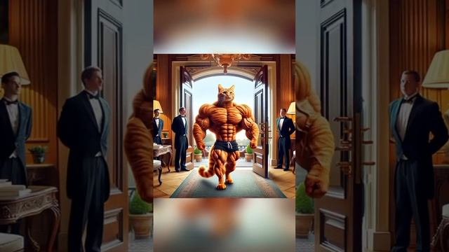 Рыжий кот силач