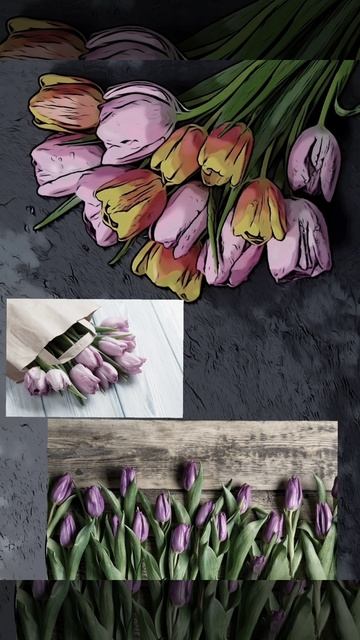 Мой цветочный арт.🌷 #Тюльпаны

#Творчество #Вдохновение #Коллаж