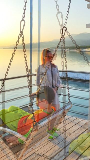 закат в Кабардинке #море #юг #качели