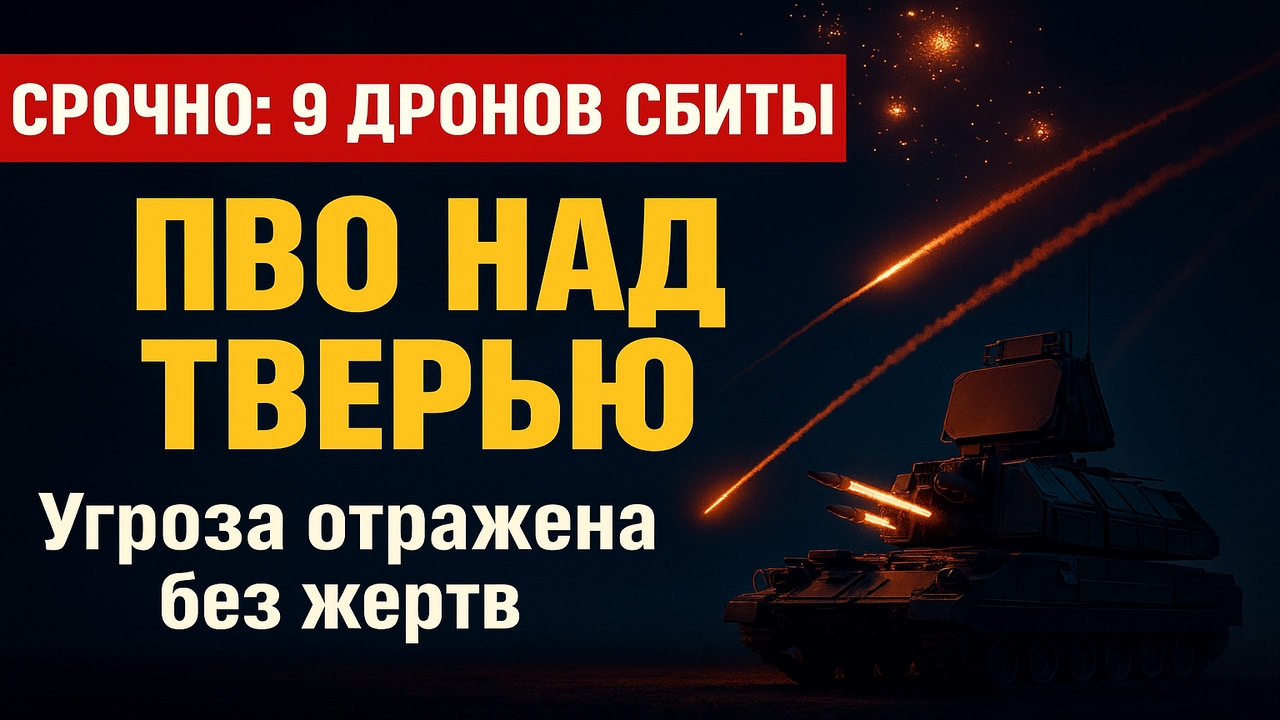 💥 СРОЧНО! ПВО СНЯЛИ С НЕБА 9 ДРОНОВ НАД ТВЕРЬЮ — УГРОЗА ОТВРАЖЕНА!
