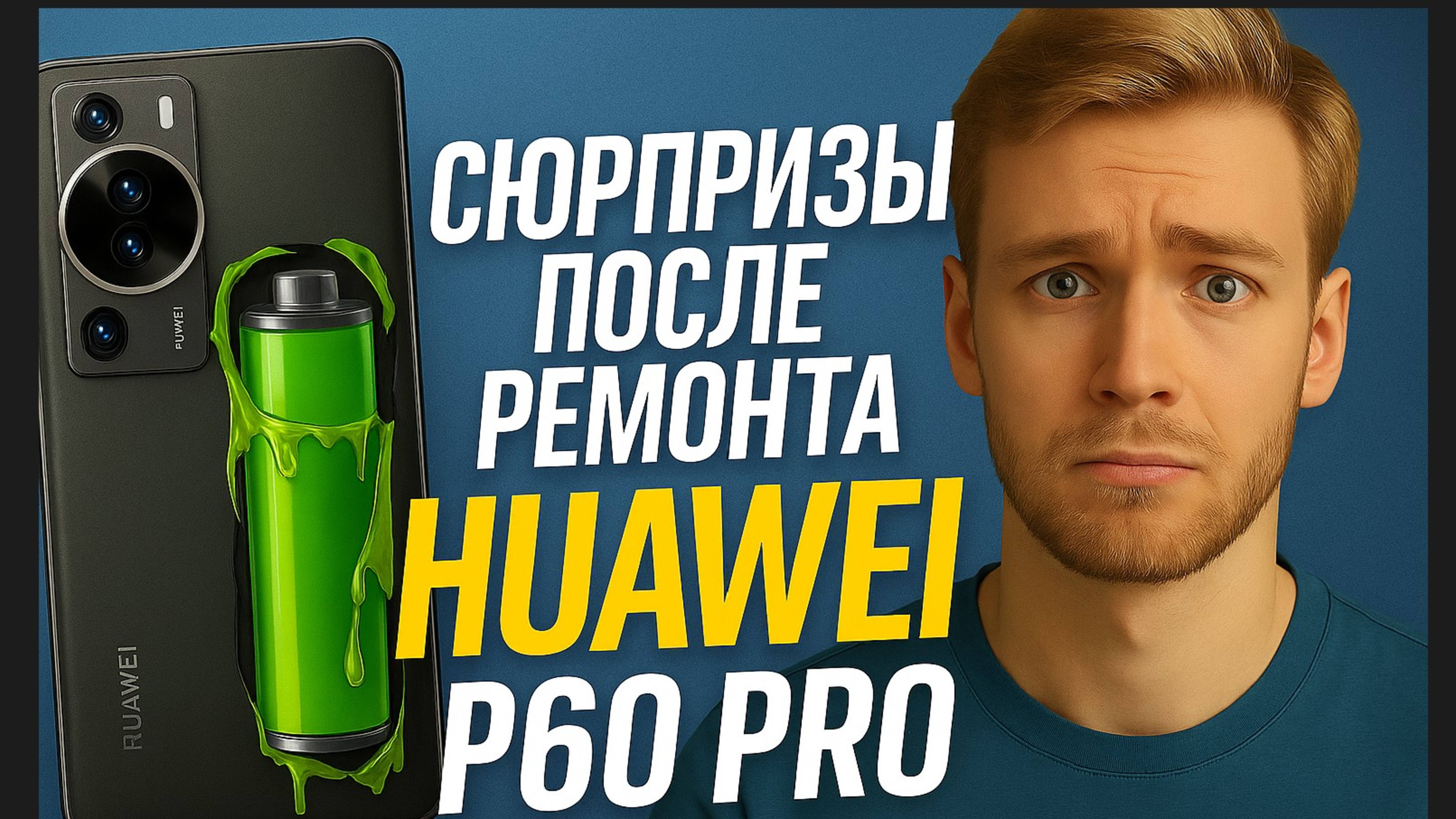 Сюрпризы после ремонта HUAWEI P60 Pro  Аккумулятор, клей и реальная история! #топыкатегорий