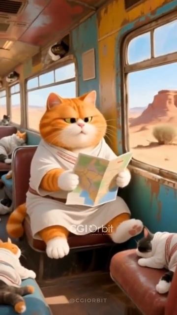 Рыжий котик из нейросети в другой стране