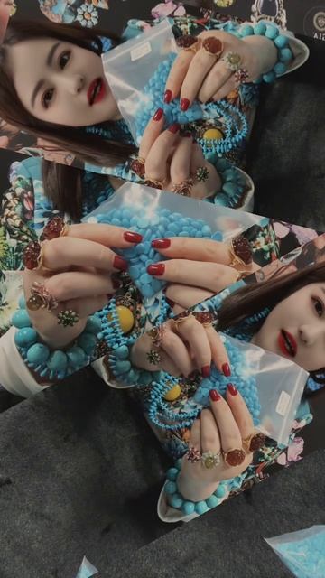 250616-12 Sleeping Beauty Turquoise Cabochon: Solidified Deep-Sea Blues on Fingertips