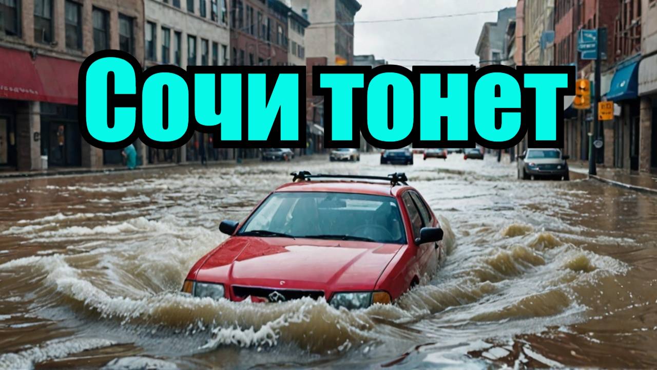 СОЧИ ТОНЕТ! Улицы превратились в реки Движение ограничено Машины уносит потоками воды