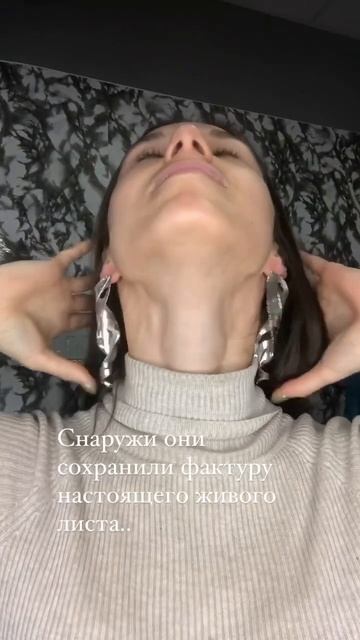 Необычные серьги для подарка/BLOSSOM jewellery серьги-листья из серебра 925 пробы