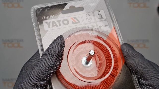 Щетка дисковая для дрели, нейлоновая проволока 75 мм, YATO YT-47791