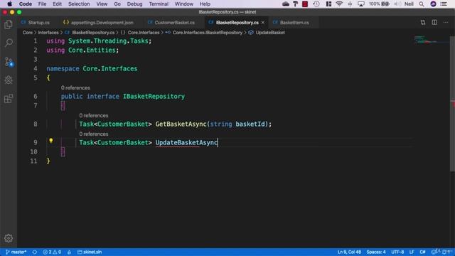 138 Creating a basket repository interface