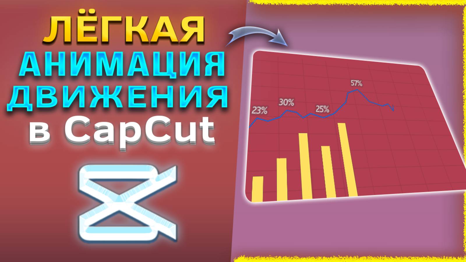Как создать простую анимацию движения в CapCut/Капкут