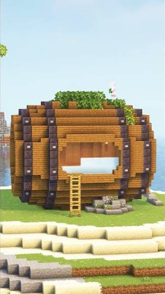 Дом-Бочка в Minecraft за 40 секунд!