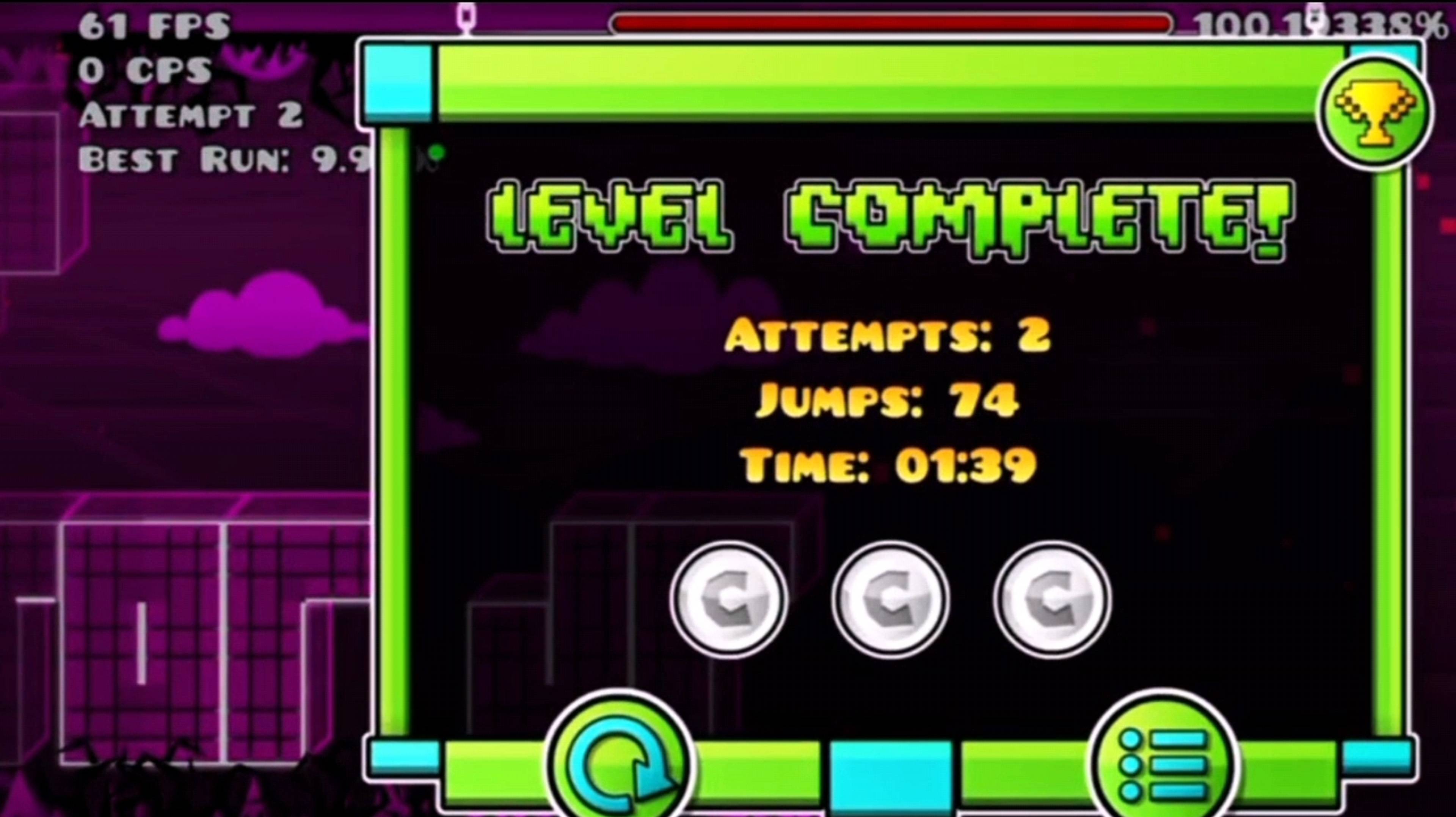 ReTraY и Sonar (оба на 3 монетки). Игра Geometry dash